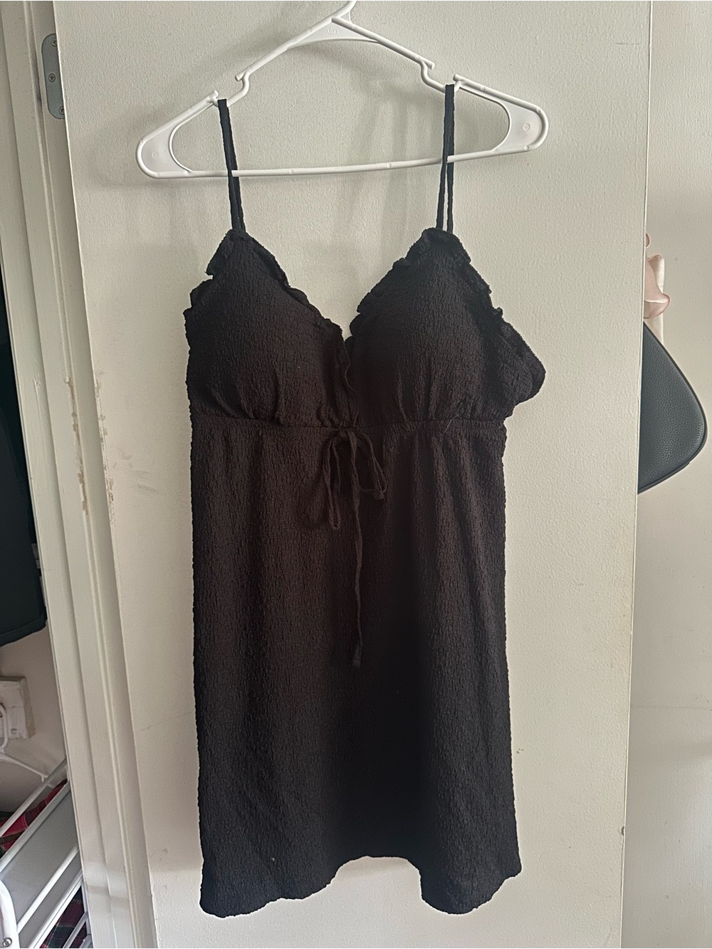 Black Textured Ruffle Cami Dress | No Boundaries XXL